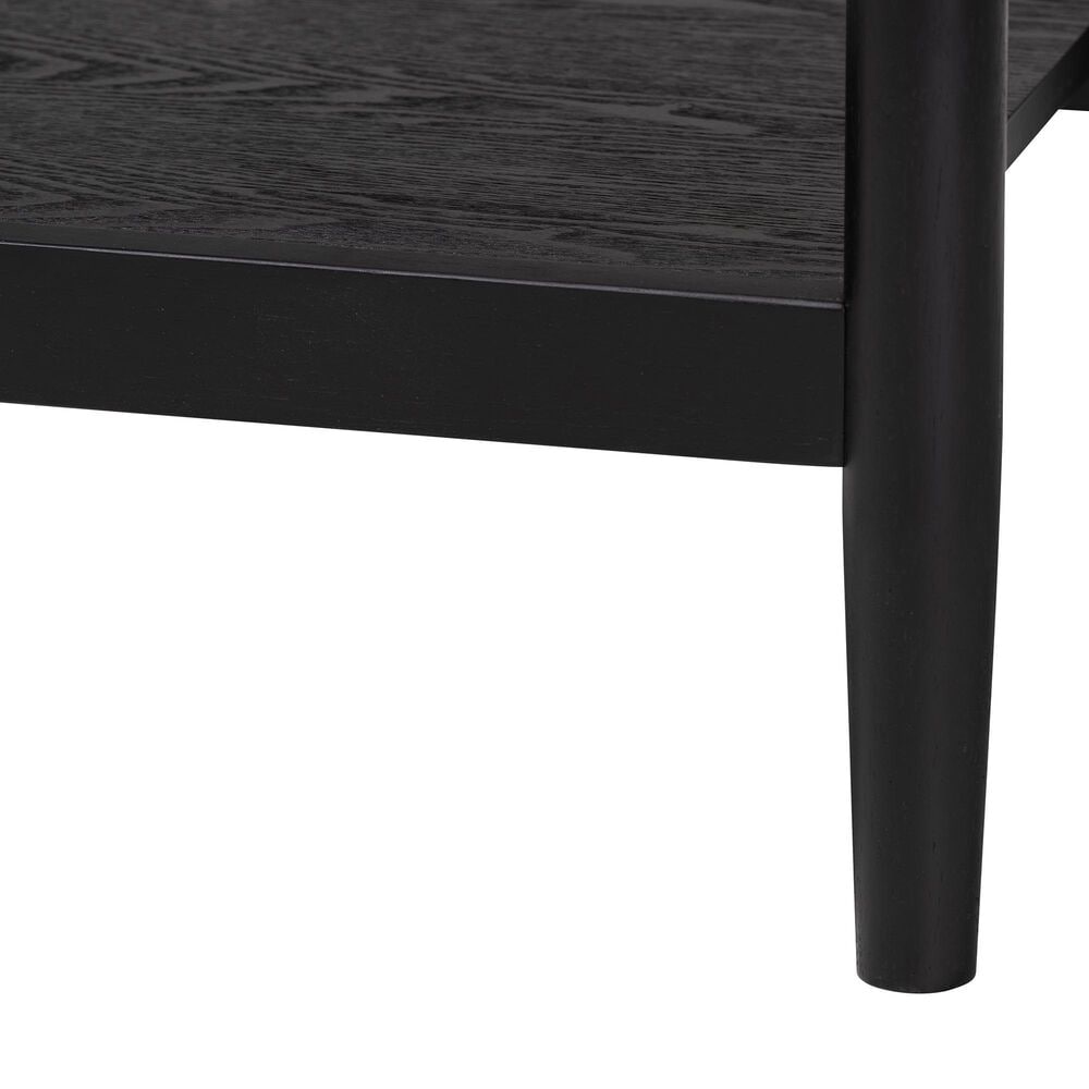Baxton Studio Shirin 1-Drawer Nightstand in Black, , large