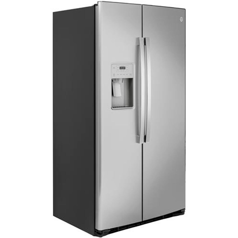 GE Appliances 21.8 Cu. Ft. Counter Depth Side by Side Refrigerator in Stainless Steel, , large