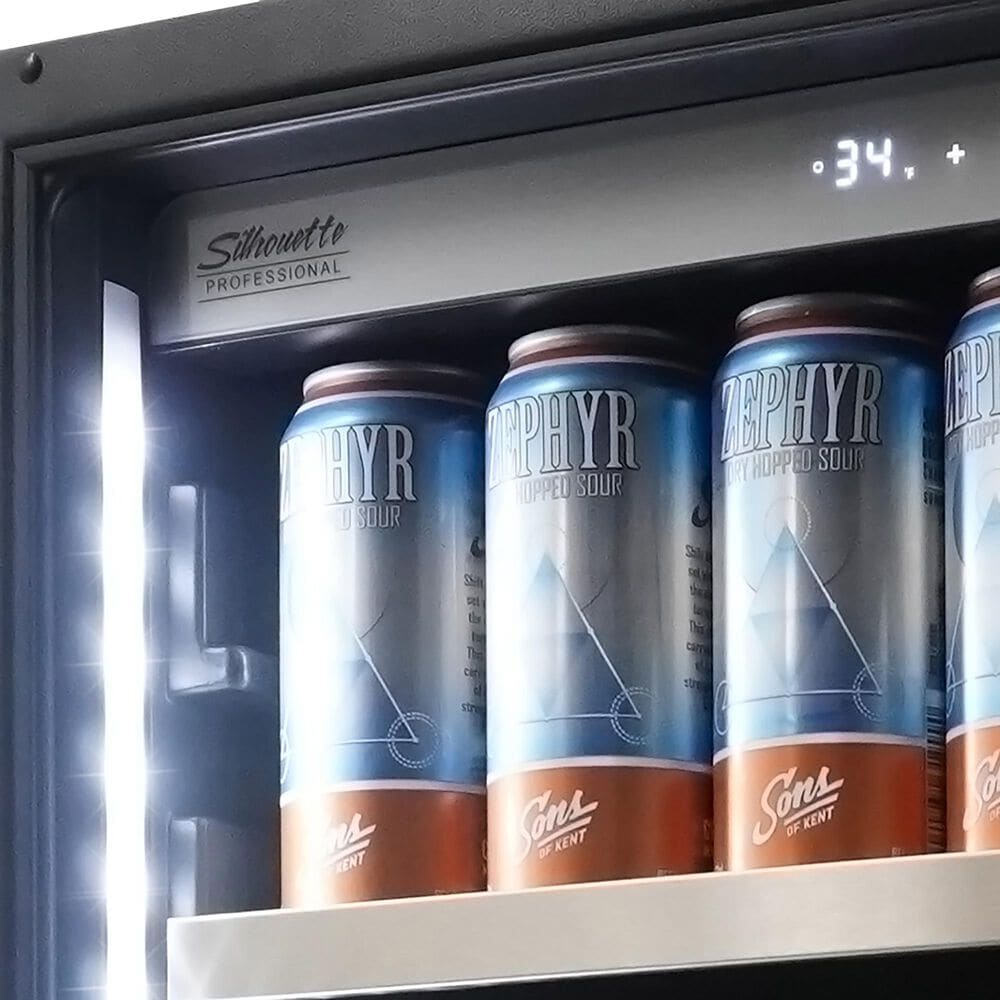 Silhouette Bar & Shield Stainless Can Cooler