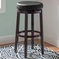 Linon Home Decor Maya Swivel Bar Stool with Black Cushion in Rich Brown, , large