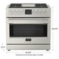 Fulgor Milano Sofia 5.7 Cu. Ft. 36" Professional Dual Fuel Range with  Trilaminate Griddle in Stainless Steel, , large
