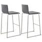 Lumisource Mara Barstool with Grey Cushion in Stainless Steel (Set of 2), , large