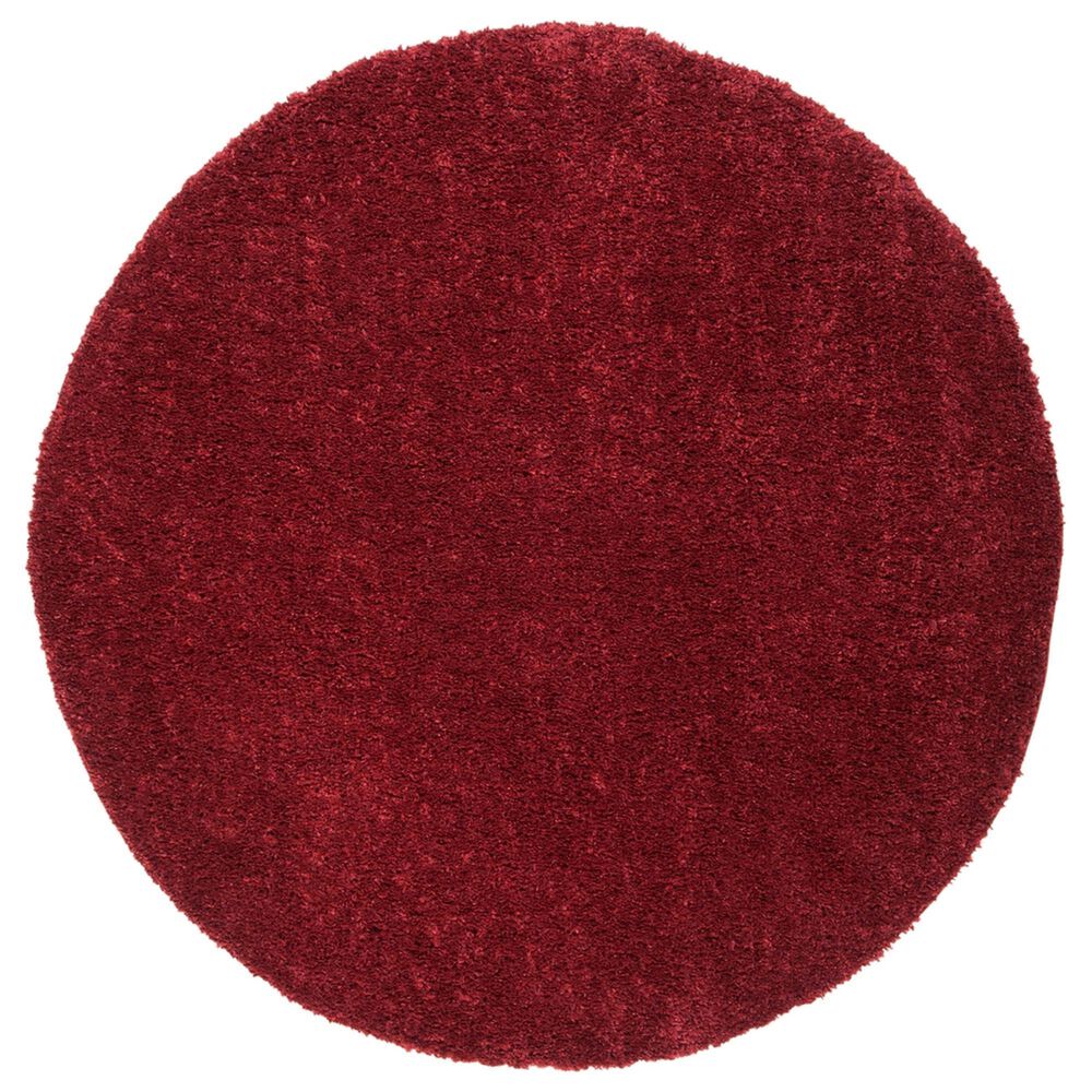 Safavieh August Shag 4" Round Burgundy Area Rug, , large
