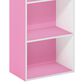 HOMLUX 3-Tier Open Shelf Bookcase in Pink and White, , large