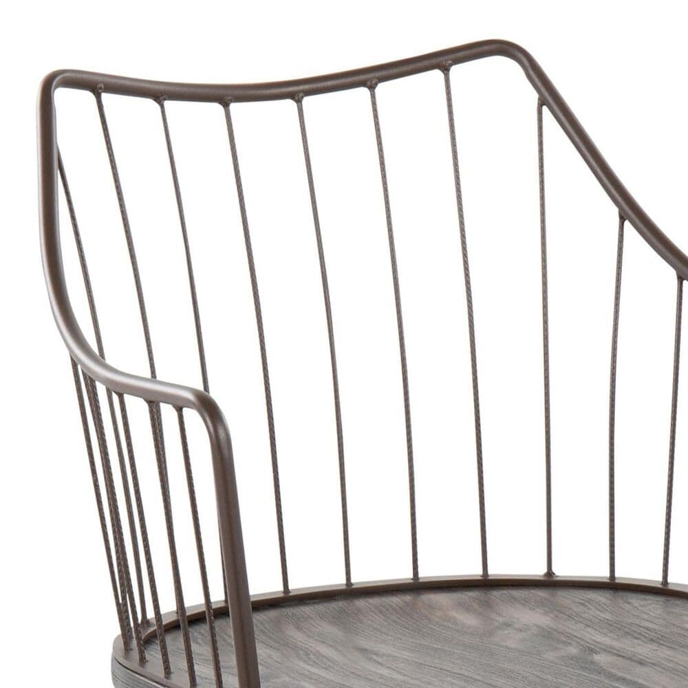 Lumisource Winston Arm Chair in Brown and Dark Walnut, , large