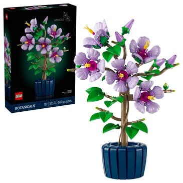 LEGO Botanicals Hibiscus Building Set in Lavender, Yellow, Pale Green and Dark Blue, , large