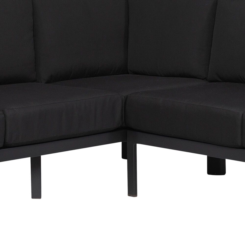 Linon Home Decor Holland 2-Piece Outdoor Sectional Sofa with Black Upholstery in Black, , large