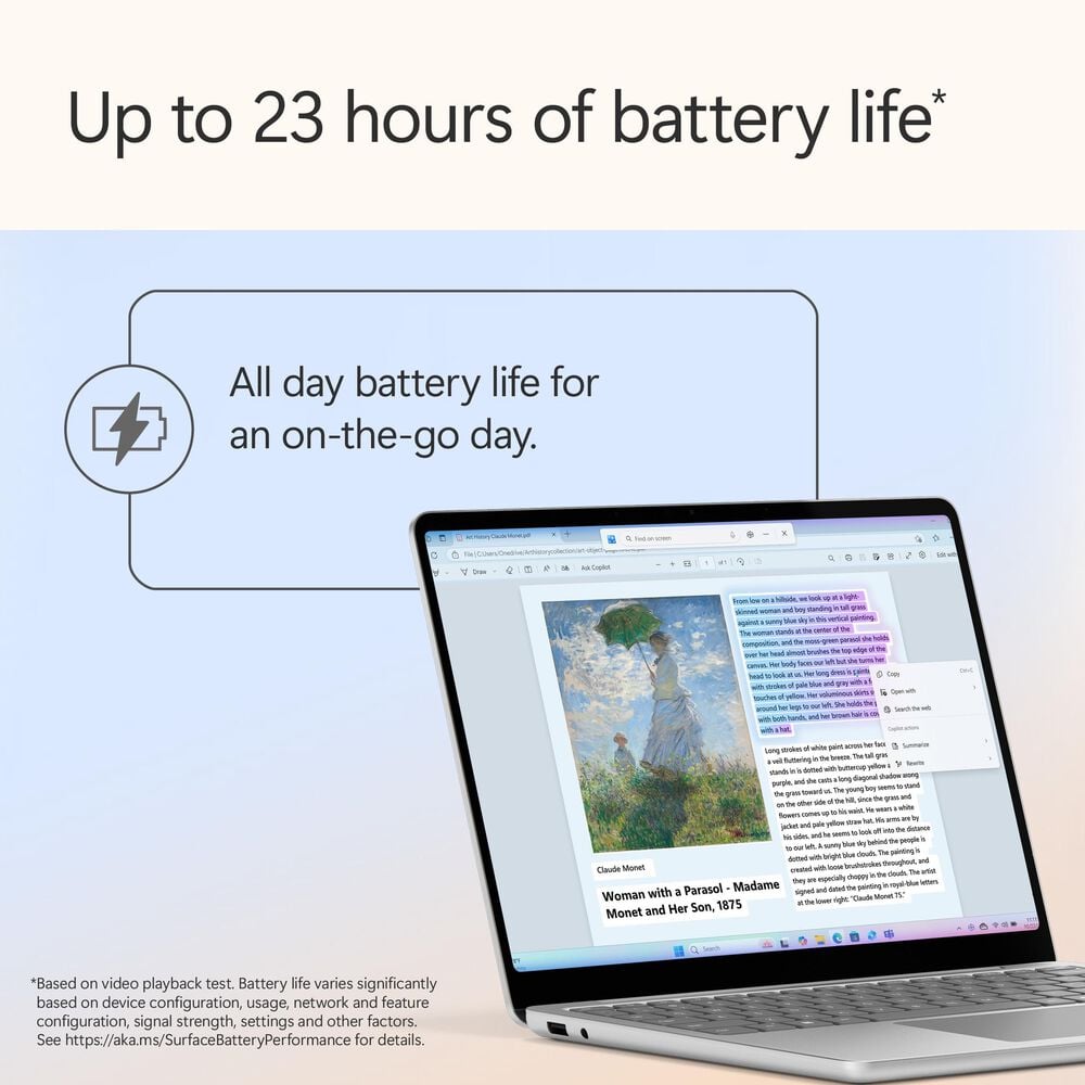 Microsoft Surface Copilot+ PC 13&quot; Laptop - Qualcomm Snapdragon X Plus - 16GB RAM - 256GB UFS - Windows 11 Home - Platinum - Device Only - &#40;Latest Model&#41;, , large