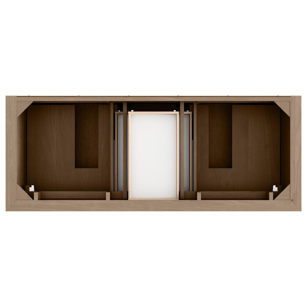 James Martin Vanities Brookfield 60" Double Bathroom Vanity in Pecan with 3 cm Eternal Jasmine Pearl Silestone Top, Rectangular Sinks and FreePower Wireless Charger, , large