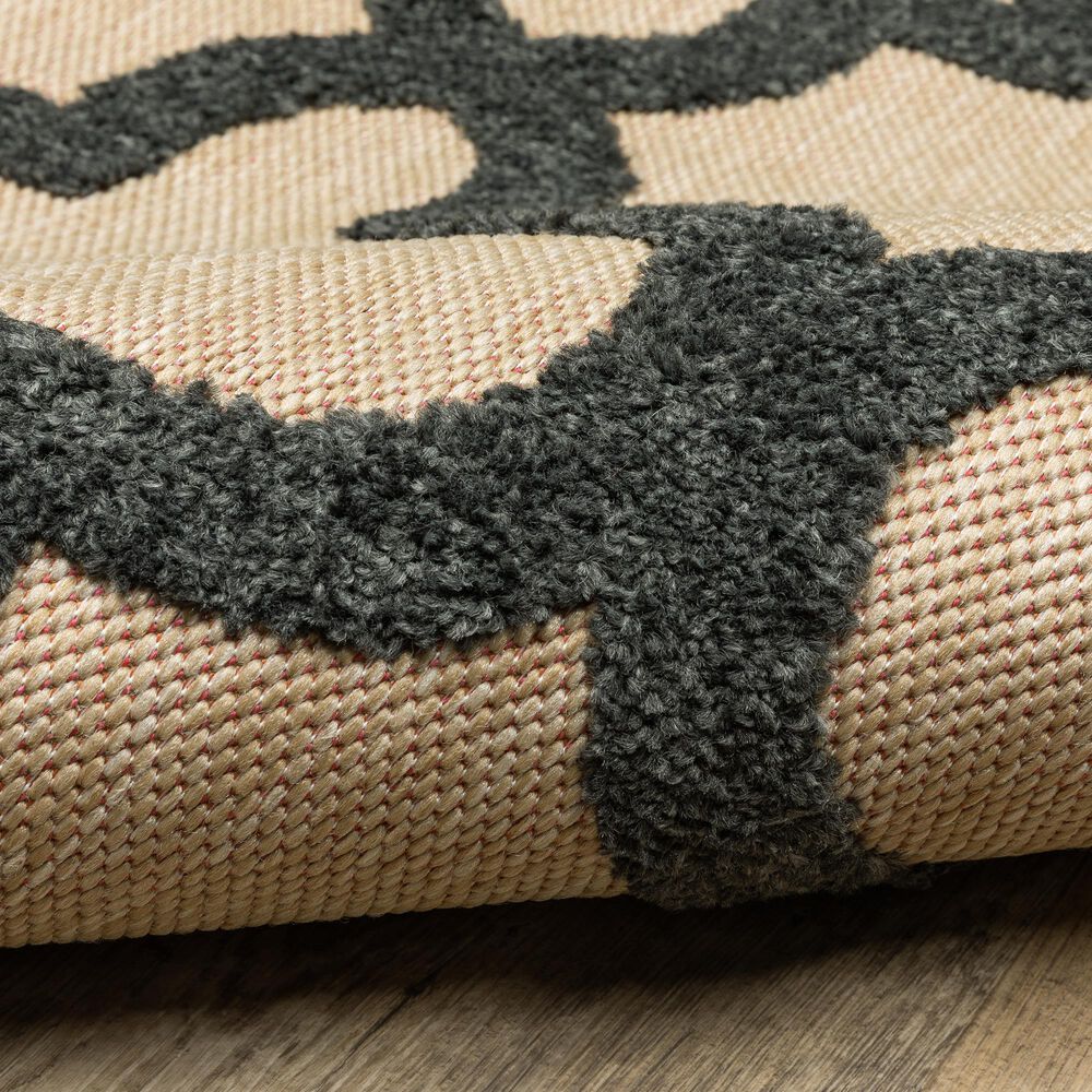Oriental Weavers Cayman 660N 2&#39;3&quot; x 7&#39;6&quot; Sand/Charcoal Runner, , large