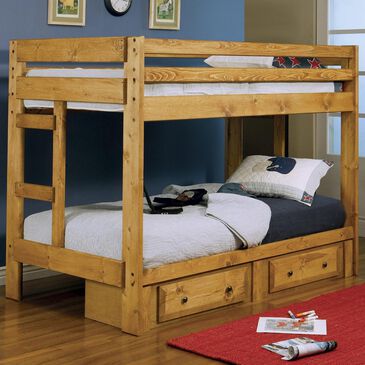 Pacific Landing Wrangle Hill Twin over Twin Bunk Bed in Amber Wash, , large