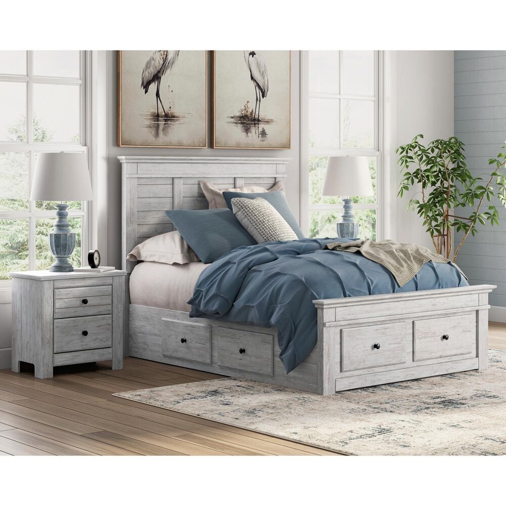 Ashley Makidern 2 Piece Full Storage Bedroom Set with Six Drawers in Whitewash, , large