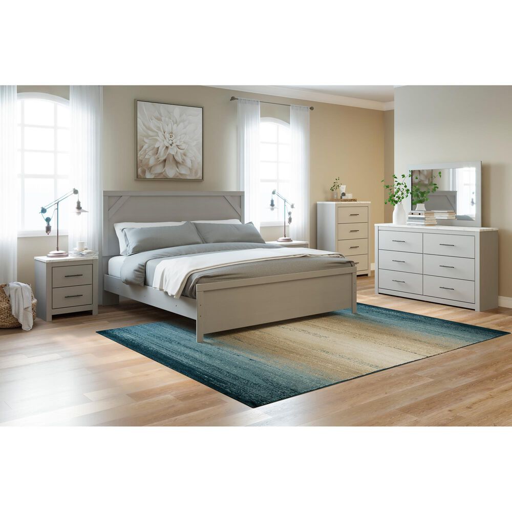 Signature Design by Ashley Cottonburg 2 Drawer Nightstand in Light Gray and White, , large