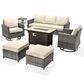 HOMLUX 7 Piece Outdoor Patio Set in Beige, , large