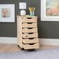 Linon Home Decor Cary 6-Drawer Rolling Cart in Unfinished, , large