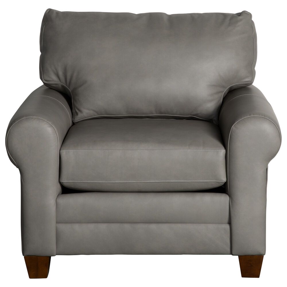 Bassett Leather Chair in Gray, , large