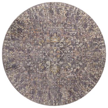Chris Loves Julia x Loloi Rosemarie 7"9" Round Graphite and Multicolor Area Rug, , large