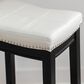 Linon Home Decor Claridge Counter Stool with White Cushion in Black, , large