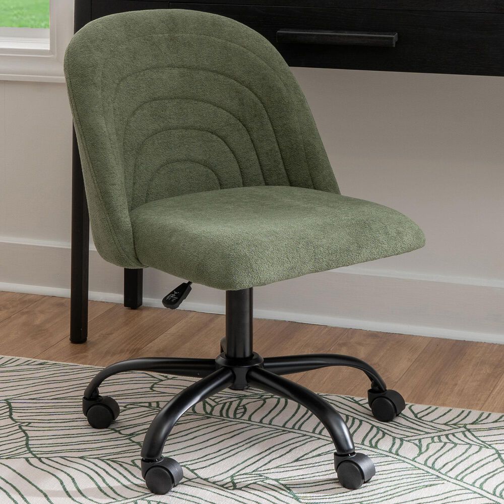 Linon Home Decor Skyla Swivel Office Chair in Green, , large