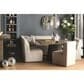 Mayberry Hill Jemma 6 Pice Contemporary Corner Dining Set in Grey Finish and Beige Linen Upholstery, , large
