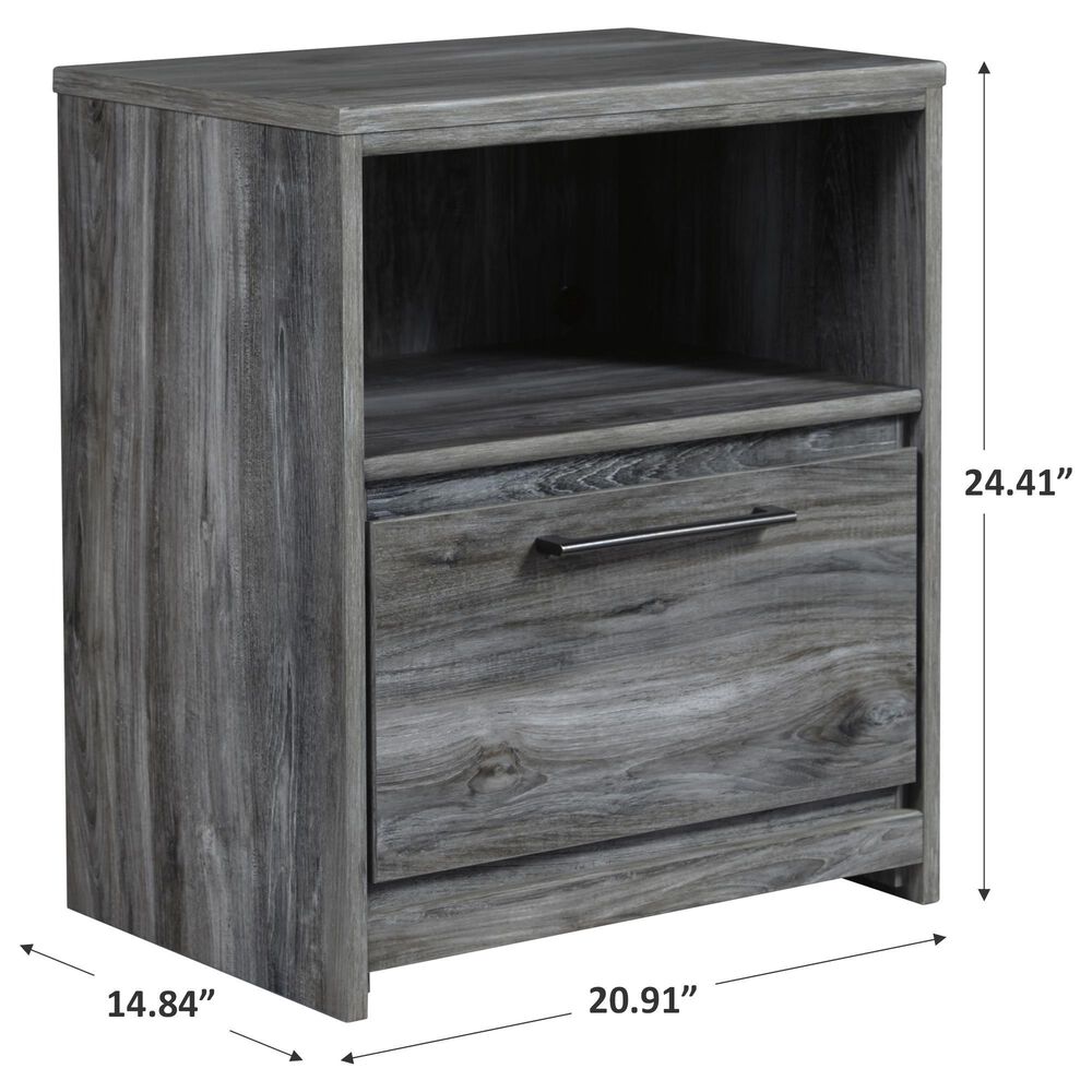 Signature Design by Ashley Baystorm 1Drawer Nightstand in Smoke Gray