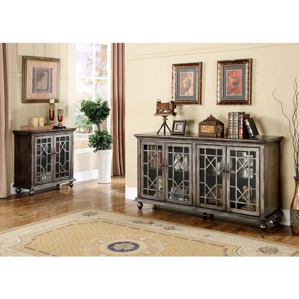 Credenza in Deville Texture Metallic Nebraska Furniture Mart