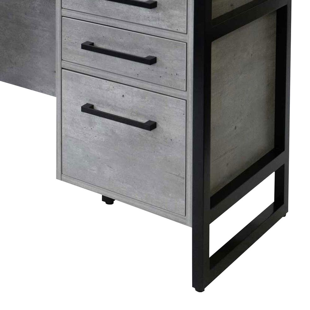 Wycliff Bay Mason Credenza with Hutch in Concrete and Black, , large