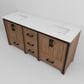 Lexora Home Ziva 72" Double Bathroom Vanity in Rustic Barnwood with 2 cm White Cultured Marble Top and Rectangular Sinks, , large