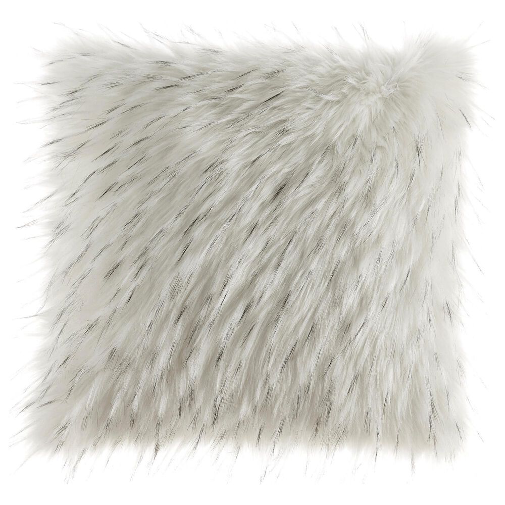 Signature Design by Ashley Calisa 20" x 20" Throw Pillow in White Faux Fur, , large