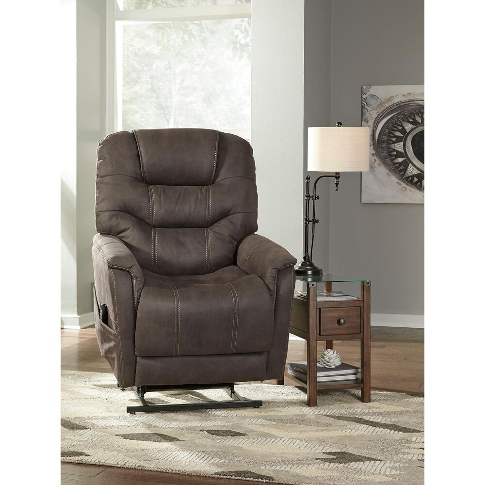 Signature Design by Ashley Ballister Power Lift Recliner with Power Headrest and Lumbar in Espresso, , large