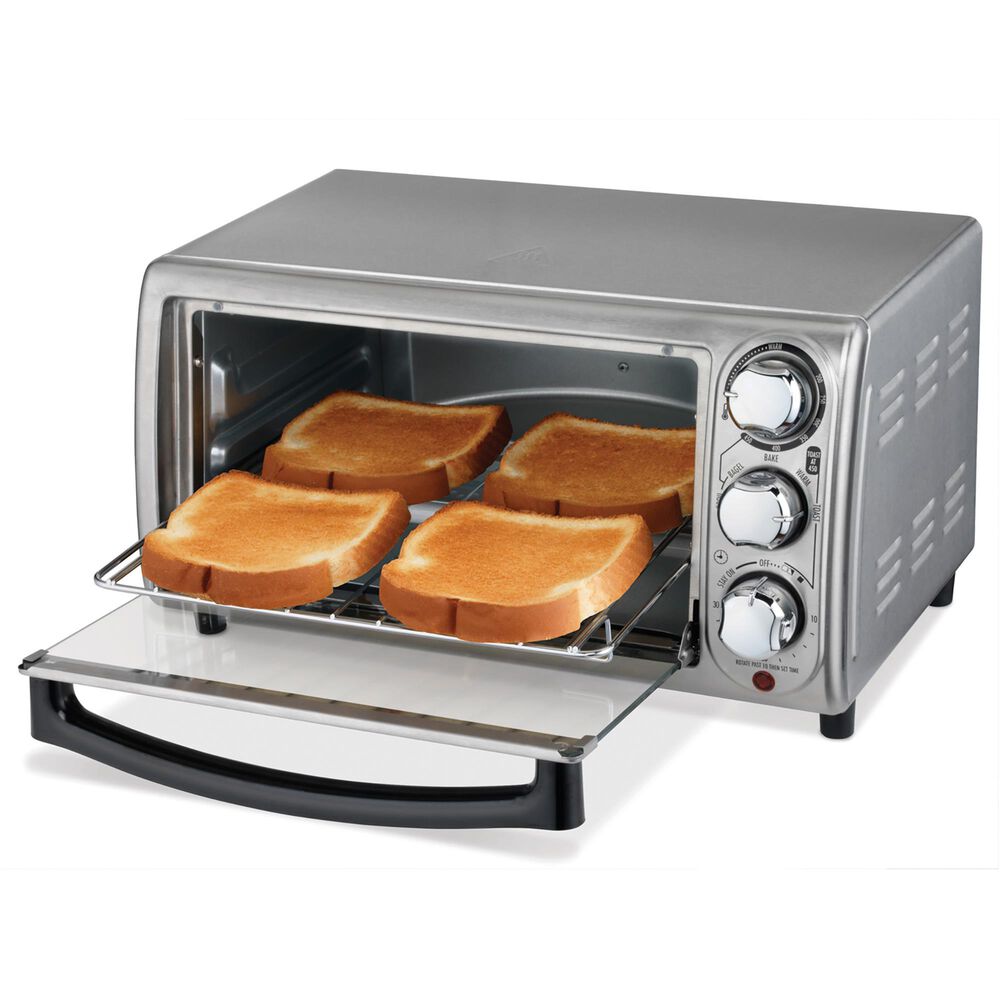 Hamilton Beach 4-Slice Toaster Oven in Stainless Steel, , large