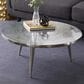 Maple and Jade Engraved Floral Living Room Coffee Table in Satin Silver, , large