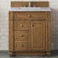 James Martin Vanities Bristol 30" Single Bathroom Vanity in Saddle Brown with 3 cm Carrara White Marble Top and Rectangular Sink, , large