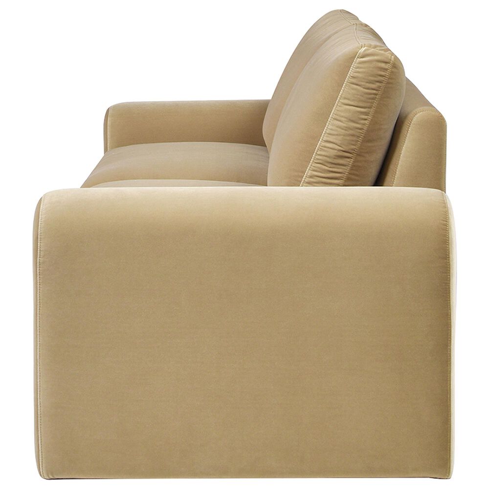 Jennifer Taylor Home Mason Stationary Sofa in Camel Brown Beige Velvet, , large