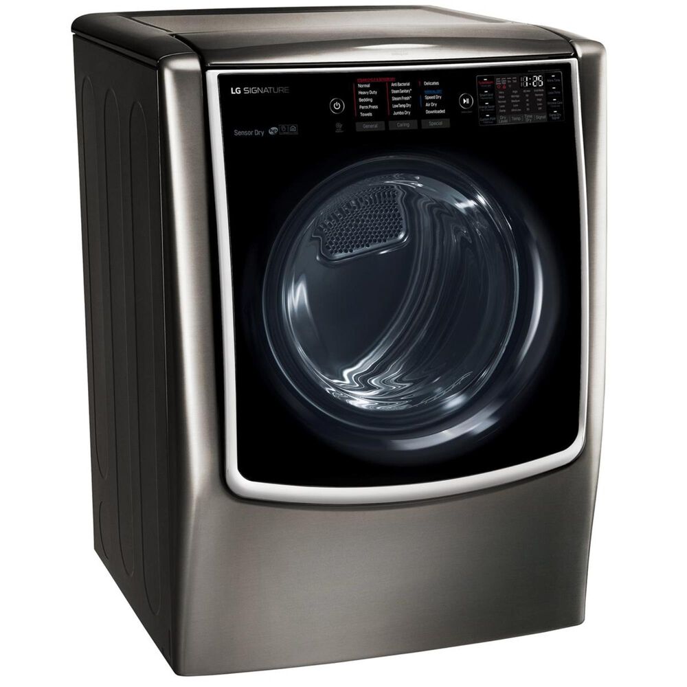 LG Mega Capacity Gas Dryer With Steam in Black Stainless Steel, , large