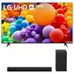 LG 43" Class UHD Series 4K UHD - Smart TV with 2.1 Channel Sound Bar and Wireless Subwoofer in Black, , large