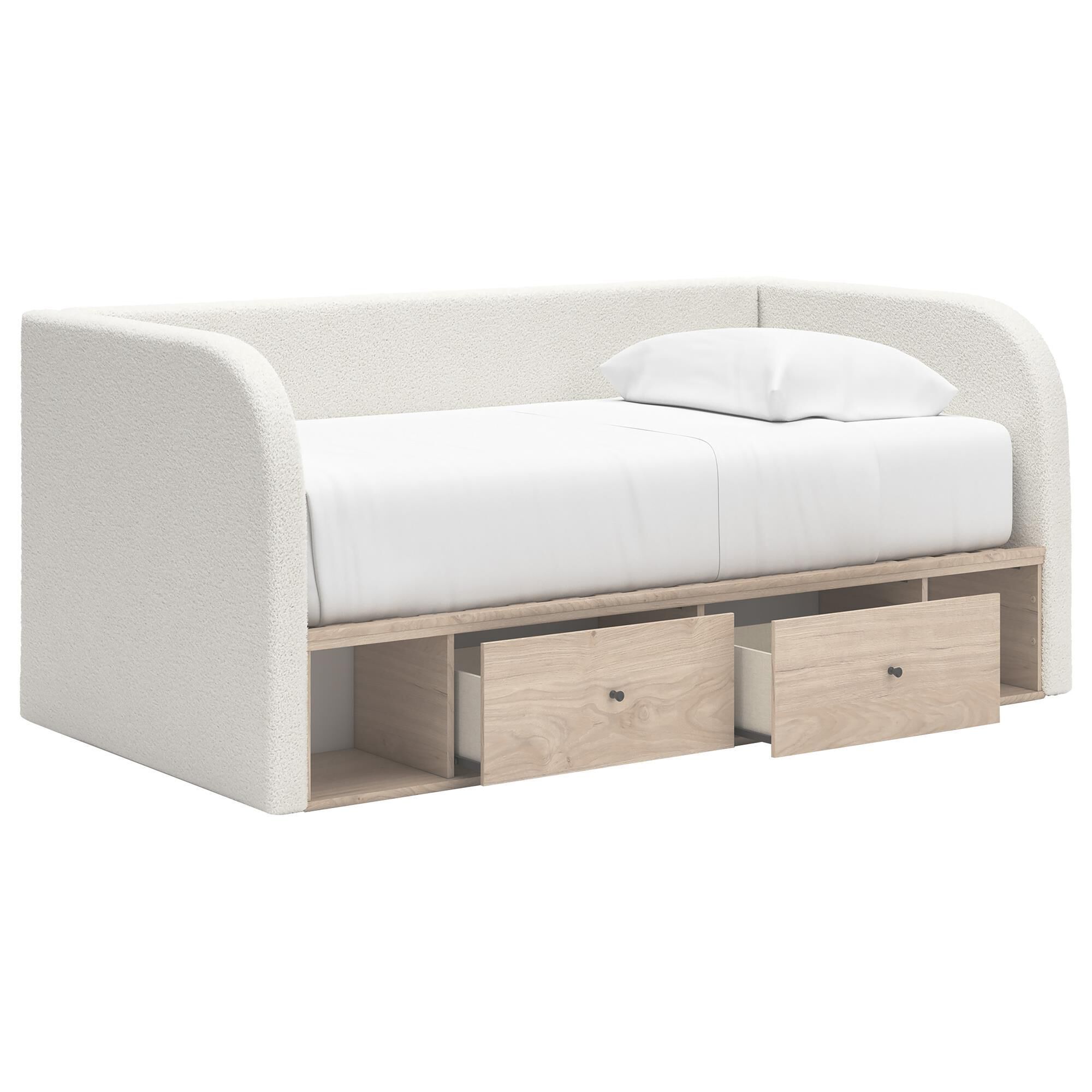 Ashley Arloster Twin Upholstered Day Bed with Storage in White
