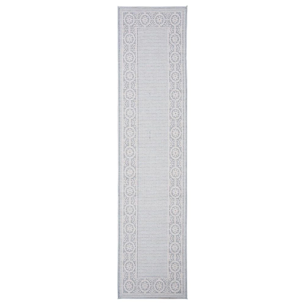 Safavieh Bermuda 2" x 8" Light Blue and Ivory Indoor/Outdoor Area Performance Rug, , large