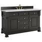 James Martin Vanities Brookfield 60" Single Bathroom Vanity in Black Onyx with 3 cm Arctic Fall Solid Surface Top and Rectangular Sink, , large