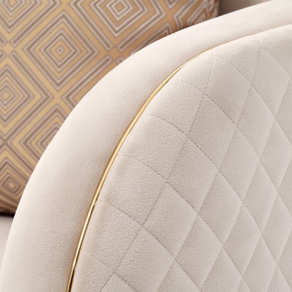 Vista Haus Ariana Arm Chair in Beige Velvet, , large