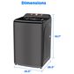 Midea 4.1 Cu. Ft. Top Load Washer and 7 Cu. Ft. Electric Dryer Laundry Pair in Metallic Grey, , large