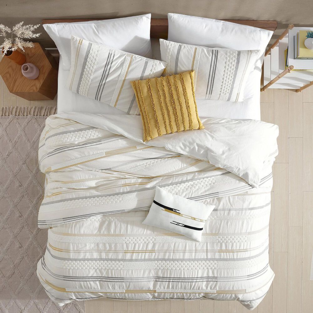 Hallmart Collectibles Wilkinson 5-Piece King Comforter Set in Ivory, Gold and Gray, , large
