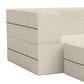 Jaxx Zipline 3-Piece Stationary Convertible Sleeper Loveseat in Ivory Velvet, , large