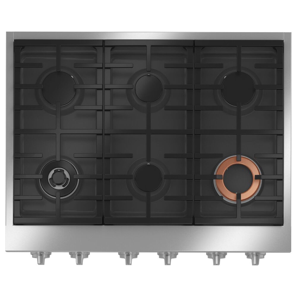 Cafe 36&quot; Natural Gas Rangetop with 6-Burner in Matte Black and Brushed Stainless, , large