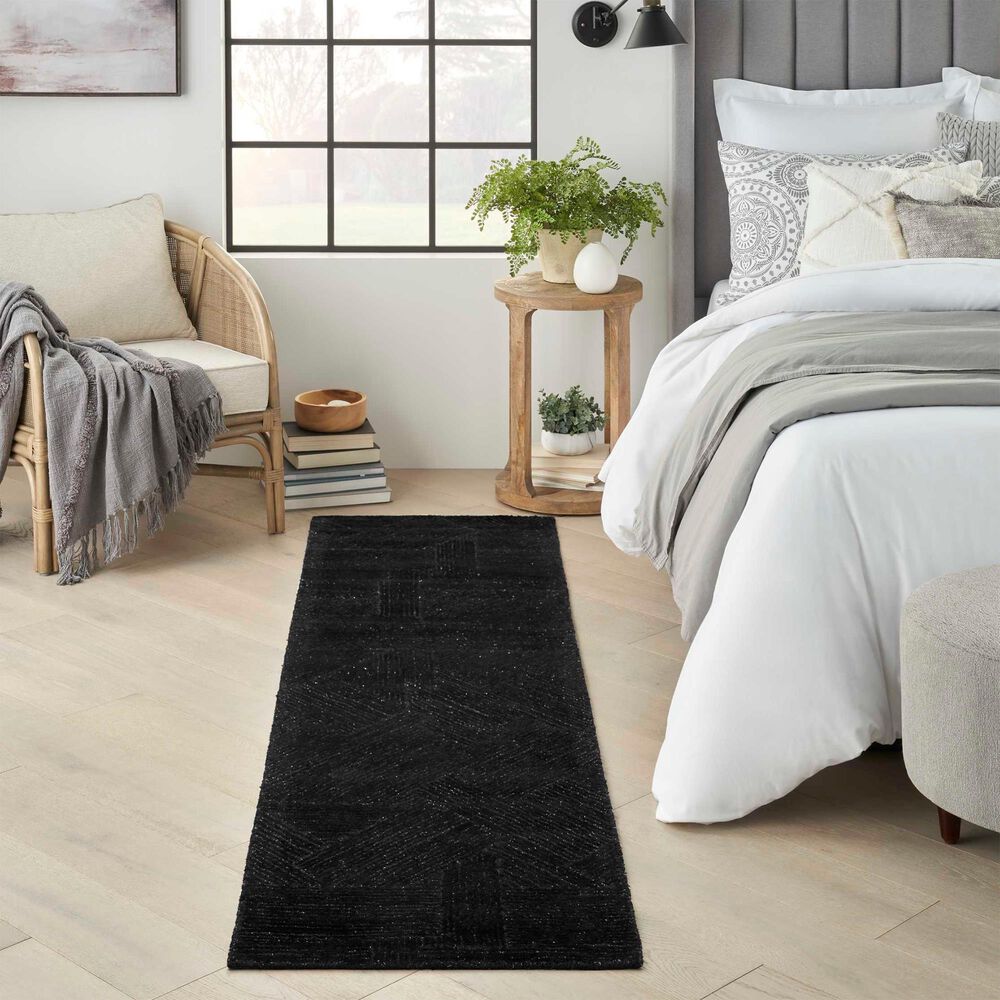 Nourison Ma30 Star 2&#39;3&quot; x 8&#39; Black Runner, , large