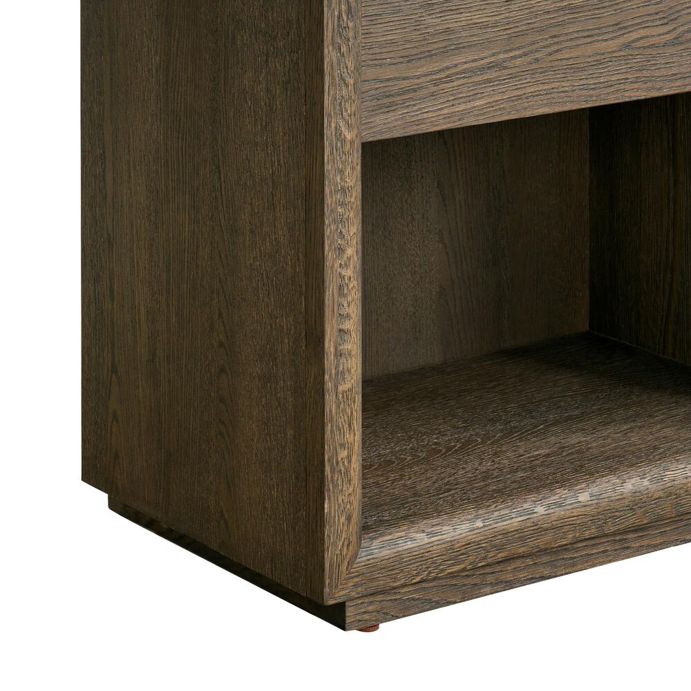 Furniture Worldwide Modern 1-Drawer Nightstand in Sable with Outlets USB Ports and Lighting, , large