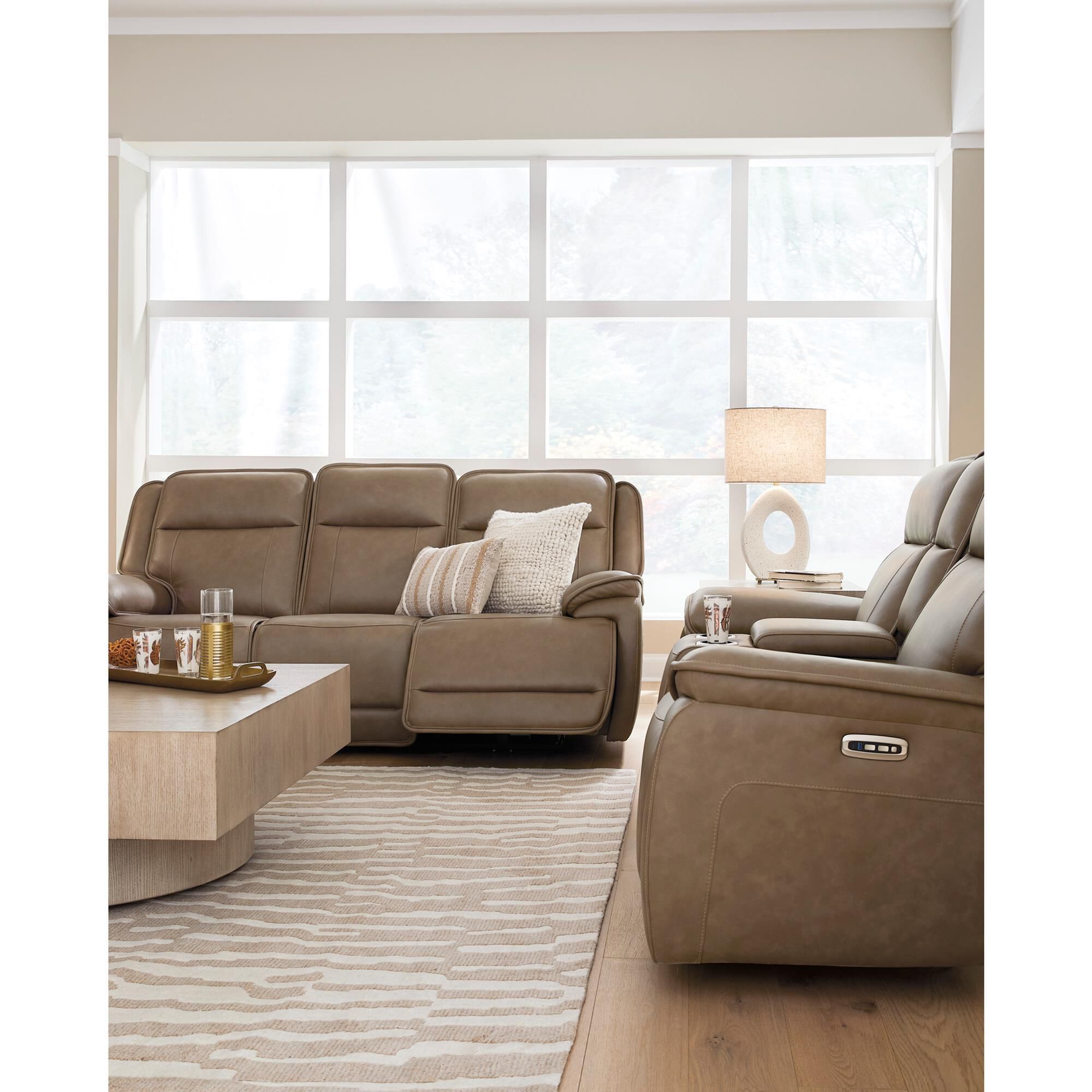 Ashley Glencroft Power Reclining Loveseat with Adjustable Headrest
