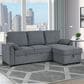 Modern Market 2-Piece Stationary Reversible Sofa Bed with Chaise in Dark Grey, , large