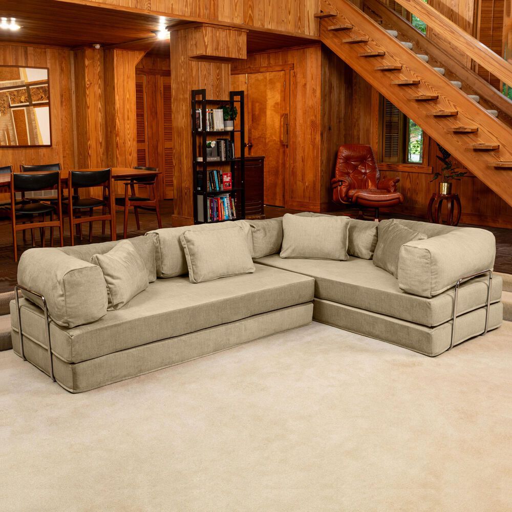 Jaxx Unsofa 2-Piece Modular Right Facing L-Shaped Sectional in Sand, , large