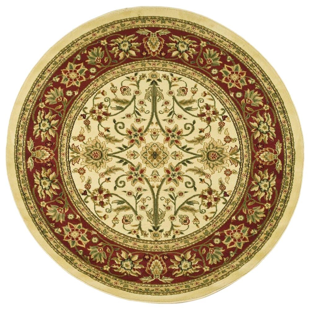 Safavieh Lyndhurst 6" Round Ivory and Red Runner, , large